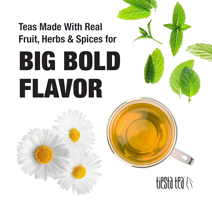 Tiesta Tea - Chamomile Mint Herbal Tea and Brewbasket Infuser Bundle Caffeine-Free Chamomile Mint Blend 1oz Resealable Pouch with 5oz Reusable Stainless Steel Strainer