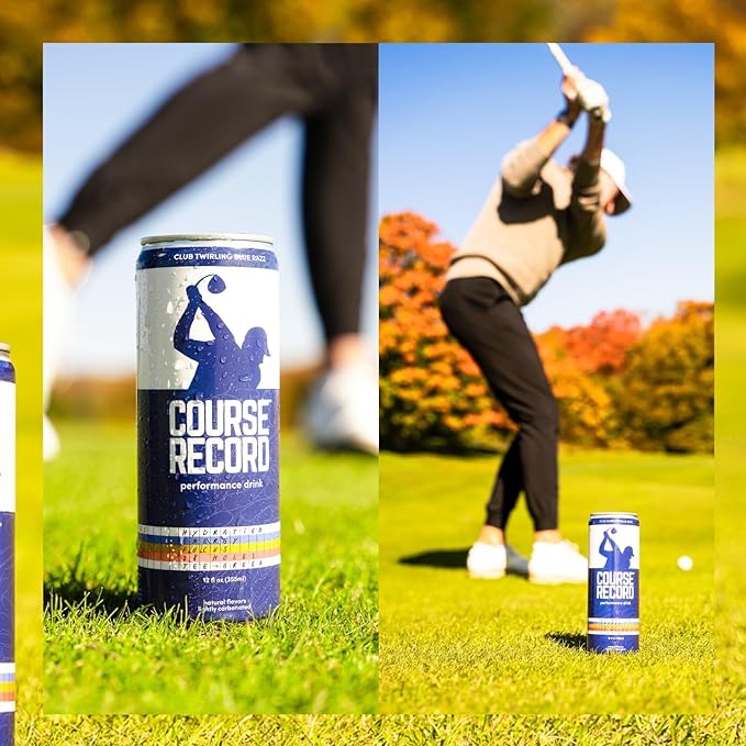 Functional Hydration Drink for Golfers – COURSE RECORD Variety Pack – Electrolytes Calm Energy &amp Focus – Healthy Sports Drink – 12-Pack (12oz Cans) – Low Sugar Low Caffeine