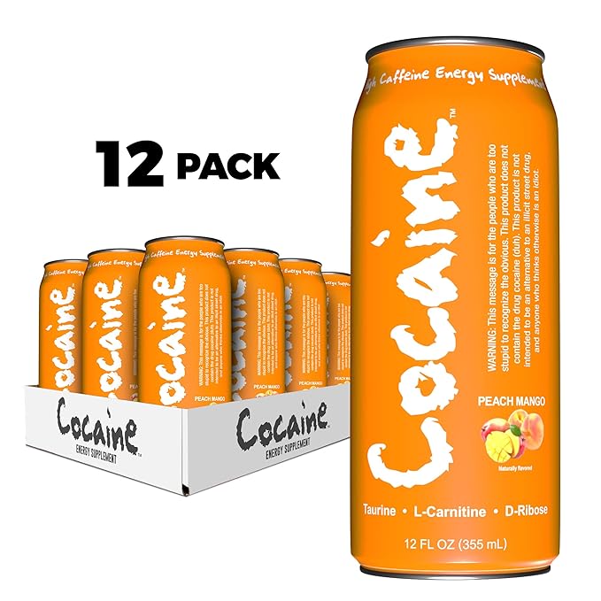 Energy Drink - Highly Caffeinated Energy Supplement (12 Pack) - 280 Mg Caffeine And Vitamins In Each 12oz Can - Tasty Peach Mango Flavor To Satisfy Sweet Cravings - The Rush Will Last You All Day!