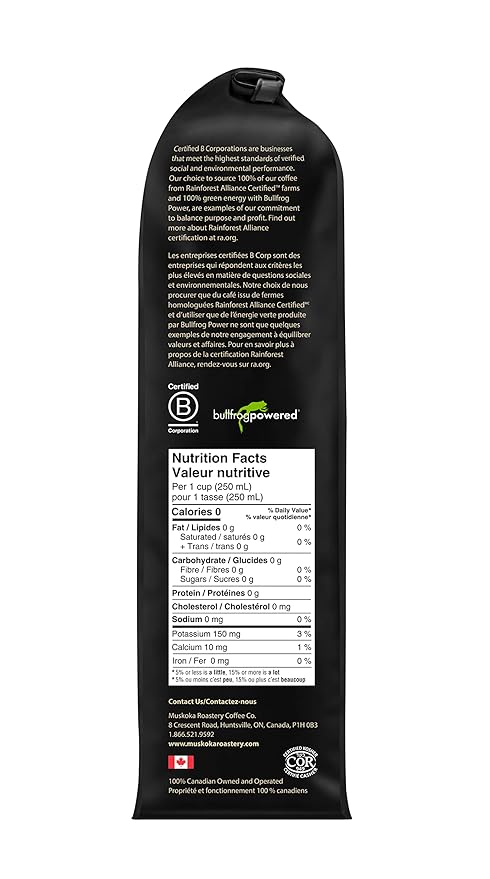 Muskoka Roastery Coffee Black Bear Decaf Dark Roast Ground Coffee 400g