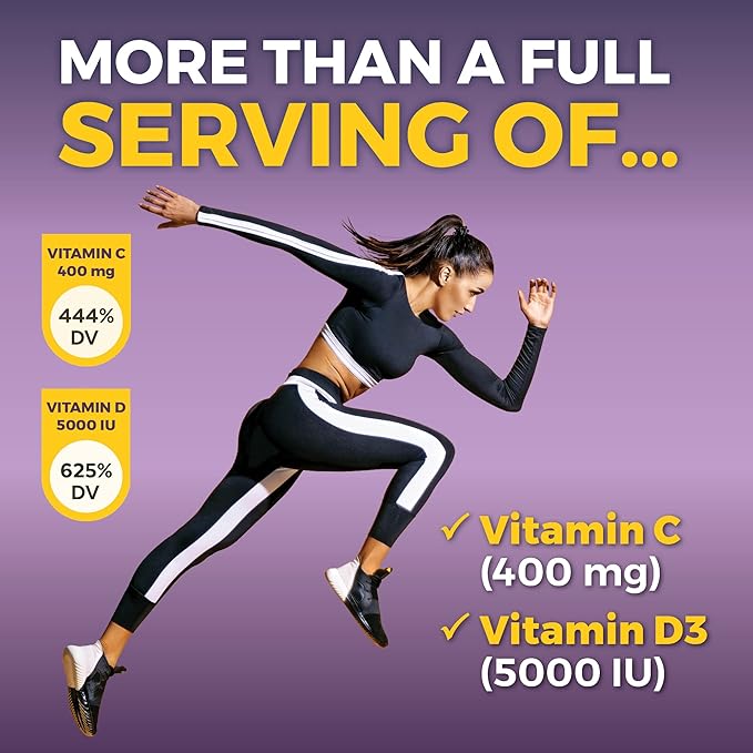 Viva Naturals Elderberry with Vitamin C and Zinc for Adults - 5 in 1 Sambucus Black Elderberry Capsules with Vitamin D3 5000 IU Immunity Supplement Sambucus Elderberry Immune Support Supplement