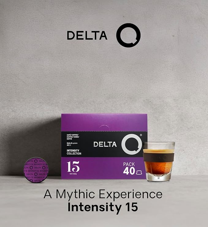 Delta Q MythiQ Espresso Pods for Delta Q machines Intensity 15 Notes of Cocoa Chocolate and Toasted Nuts XL Pack - 40 Capsules
