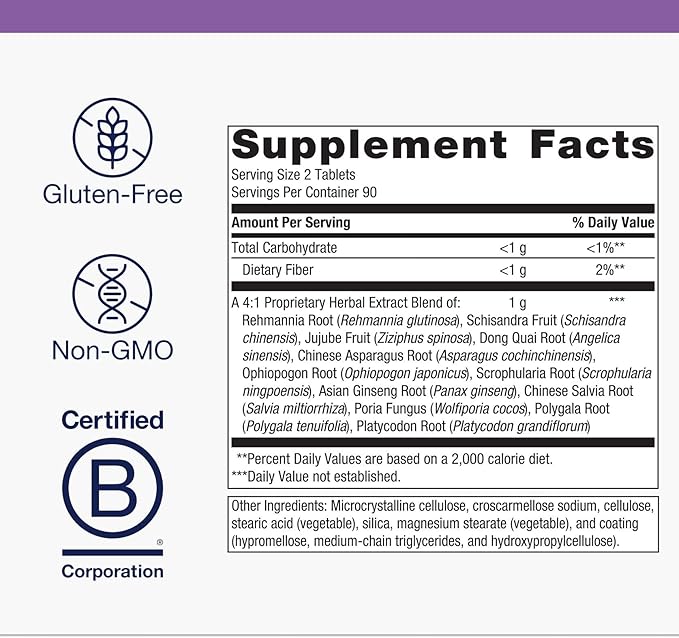 Metagenics Serenagen Supplement - Herbal Stress Management with Asian Ginseng &amp Chinese Herbs - Supports Calm Focus Energy &amp Sleep* - Non-GMO Gluten-Free Vegetarian - 180 Tablets
