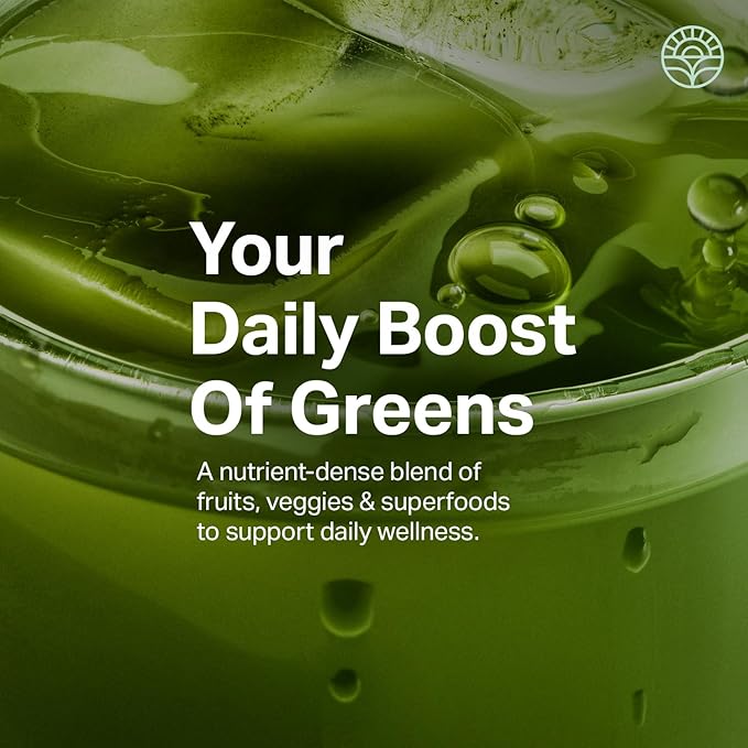 Proper The Greens Daily Boost Organic Greens Powder. Whole Food Apple Flavor Veggie Powder Superfood with Wheatgrass Spirulina Chlorella Probiotics. Daily Drink Mix for Wellness and Digestion