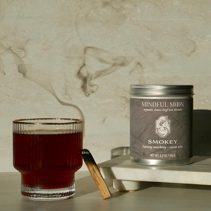 Smokey Loose Leaf Tea by Mindful Moon – Bold Lapsang Souchong with Malty Smoky Flavors – Caffeinated Loose Leaf Tea (Large)