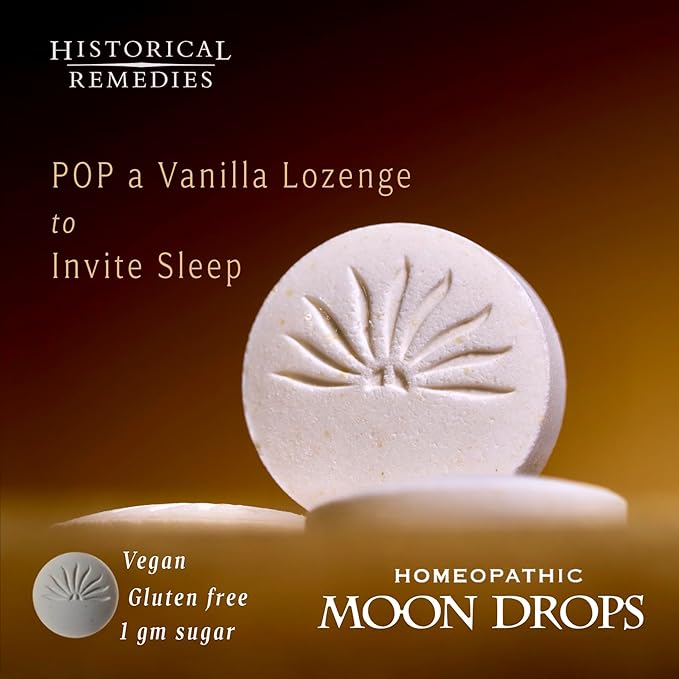 Moon Drops Sleep Aid Lozenges (6 Pack) | Homeopathic Vanilla Flavor Supplement Non-Habit Forming Vegan Gluten-Free Sleep Support Including Coffea Cruda 12X