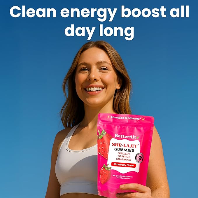 Better Alt SHE-Lajit Gummies for Women |Himalayan Shilajit Shatavari Saffron |OBGYN Recommended |Shilajit Gummies for Women for Energy &amp Hormone Balance |Orange Flavor|60