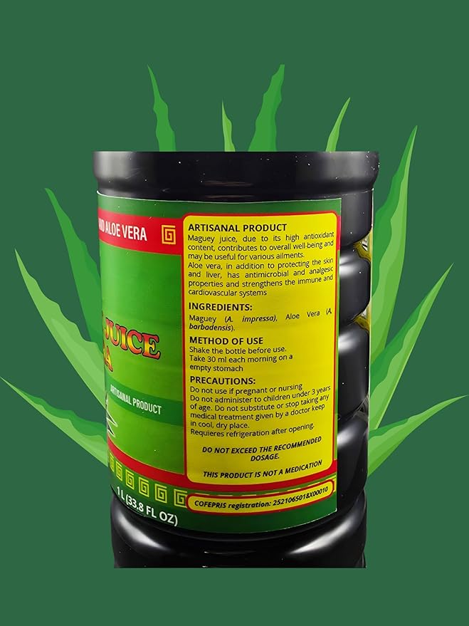 SAYVI Jugo De Maguey Asado Con Sabila Sayvi 33.8FL Oz Roasted Maguey Juice With Aloe 33.8 Fl Oz.