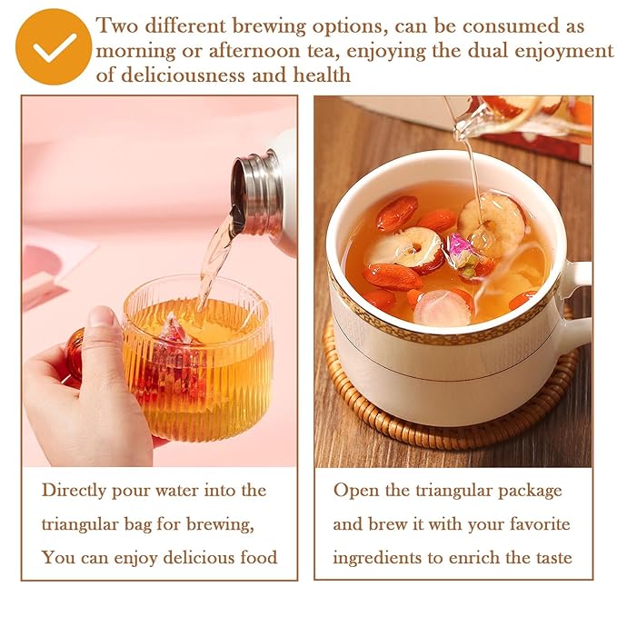 Longan Red Date Tea Rose Red Jujube Fruit Goji Berry Tea Bags Women's Five Treasures Tea Date Longan Goji Berry Roses Wolfberry Flower Chinese Herbal Fruit No addition Caffeine Free 桂圆红枣枸杞茶 玫瑰红枣茶 160g