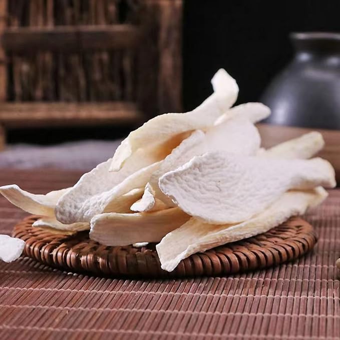 Sweet Post Dried Chinese Yam Slice - Wild Yam Root for Natural Health Herbal TeaCongee and Soup Ingredients shanyao 铁棍山药 山药干 山药片 煮粥煲汤 16OZ
