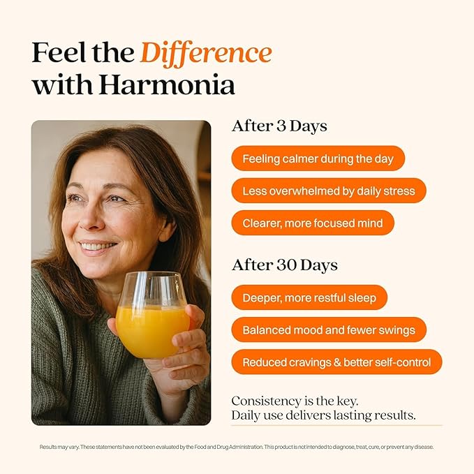 Harmonia Cortisol Cocktail | Cortisol Supplements for Women &amp Men with Ashwagandha Magnesium &amp L-Theanine | Drink Harmonia for Stress Relief Weight Management &amp Sleep Support (3 Pack x 3