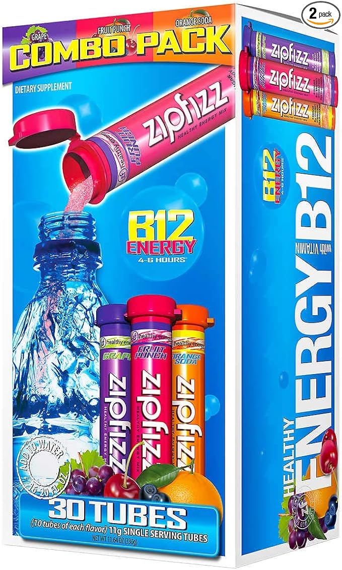 Zipfizz Healthy Energy Drink Mix Variety Pack 30 Tubes (2 Pack)