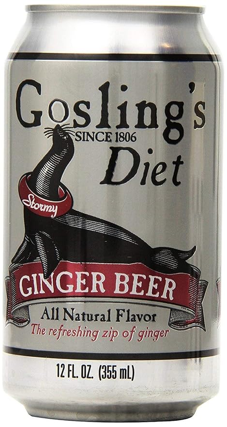 Gosling's Diet Stormy Ginger Beer 12oz (Pack of 12) | Non-alcoholic soft drink with the refreshing zip of ginger 0 calorie 0 sodium 0 carbohydrates 0 sugar