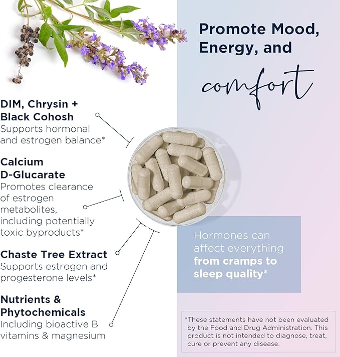 Designs for Health FemGuard + Hormone Balance for Women - DIM Black Cohosh Calcium D-Glucarate EGCg Green Tea Extract &amp Chaste Tree Supplement for Mood Support &amp Estrogen Metabolism (120 Ca