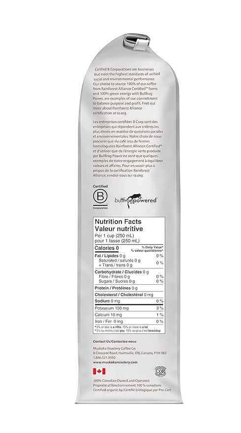 Muskoka Roastery Coffee Aki Organic Blend Medium Dark Roast Ground Coffee 454g