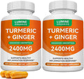 Turmeric Curcumin Supplement | 2400mg Turmeric Extract with 95% Curcuminoids with Bee Propolis Ginger MCT Oil Fat Soluble Vitamin C &amp Black Pepper - 105 Capsules (2PCS)