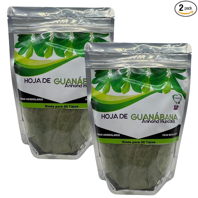 Soursop Tea Quiere Te 3.5 oz (100 grams) 2 Pack Up to 132 cups Loose Leaf Resealable bag Guanabana Tea Soursop Leaves Product from México 100% NaturalGuanabana Leaves Combo 2 Bags