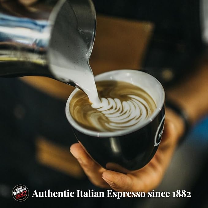 Caffe Vergnano 1882 Gran Aroma Whole Bean Arabica Medium Espresso Roast Coffee 2.2lbs Bag - Italian Coffee Beans with Rich notes of Cocoa Spices &amp Dried Fruit Intensity 8/10-1000g Bag