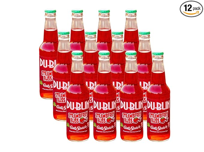 Dublin Bottling Works Craft Soda Pure Cane Sugar Made in Texas – Assorted 12-Pack – Premium Small-Batch Soda Gluten-Free Retro Artisanal Beverages (12 Pack Strawberry Bliss)