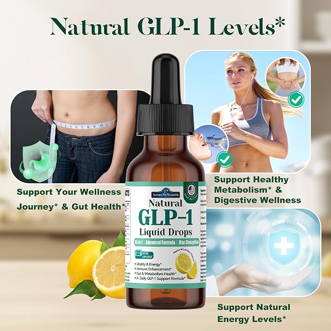 2 Pack GLP-1 Supplement Liquid Drops 10-in-1 Formula with Berberine Ceylon Cinnamon Prebiotic Fiber &amp Green Tea Extract | Supports Healthy Metabolism Digestive &amp Gut Health丨Vegan Non-GMO