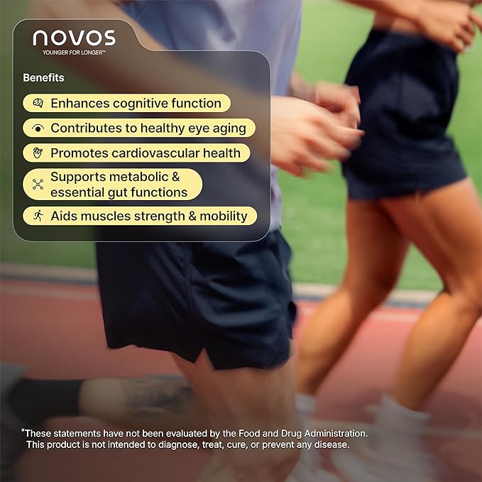 NOVOS Core Longevity Mix Anti-Aging Supplement Drink Powder Packet Unflavored - Skin Support Energy Mood Support Sleep and Cognition Support - 30 Servings