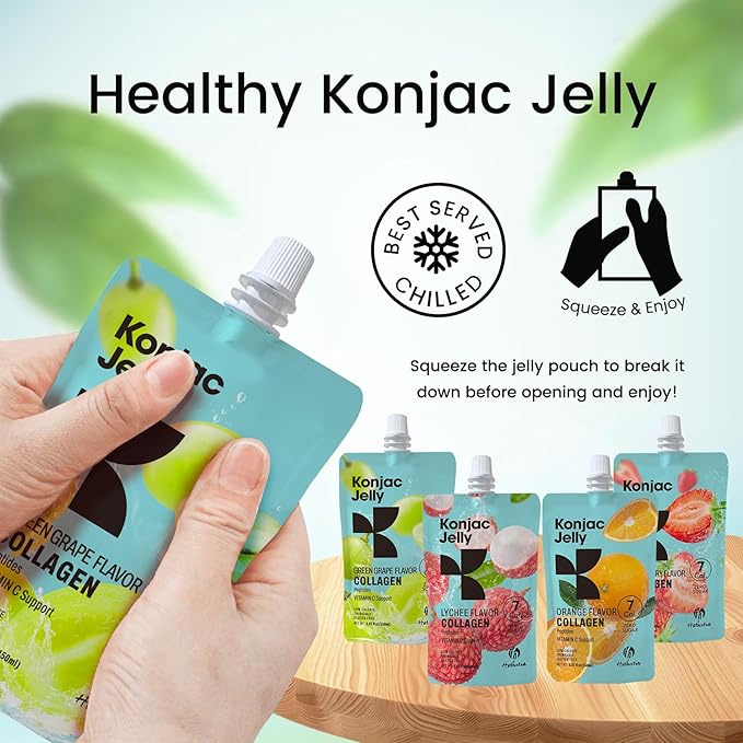 Hethstia Konjac Bundle – Shirataki Rice &amp Collagen Konjac Jelly Variety Pack Low Carb Sugar-Free Keto-Friendly Gluten-Free Vegan Healthy Meal Base &amp Beauty-Boosting Snack (20-Pack Total)