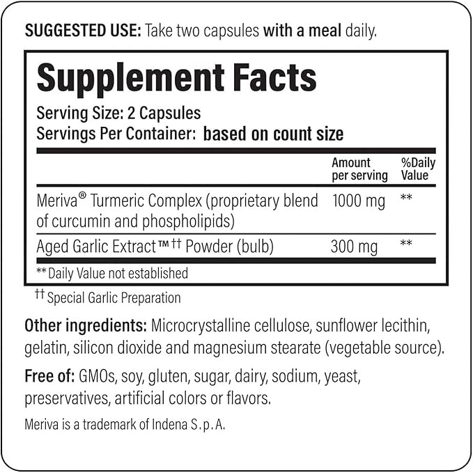 Kyolic Aged Garlic Extract Formula 111 Healthy Inflammation Response* Curcumin 100 Capsules