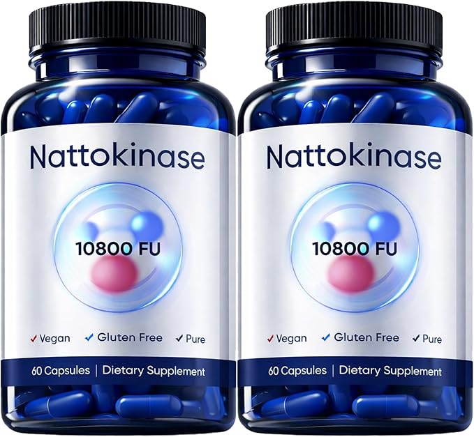 Ultimate Nattokinase Capsules Nattokinase Supplement Organic 10800 FU Per Serving for Heart Health and Daily Wellness Support Vegan Gluten Free 60 Capsules (2)