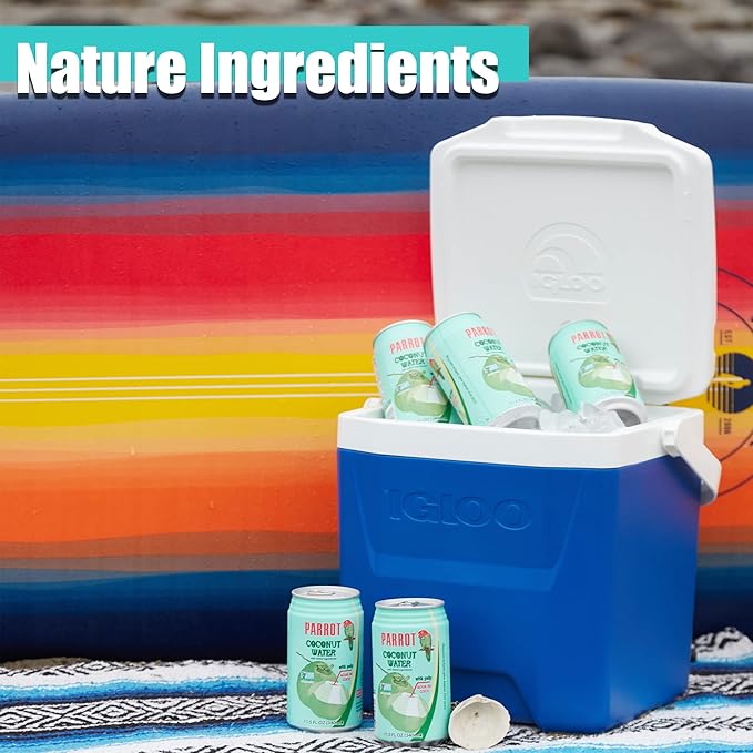 Parrot Brand Coconut Water with Pulp 10.5 fl. oz【New Packaging】Refreshing Coconut Taste Natural Essential Plant Based Non-GMO Electrolytes Antioxidant Low Calorie Hydrating (Pack of 12)
