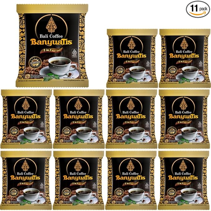 BanyuaTis Indonesia Sweetened Coffee 2 In 1 Kopi + Gula 18g × 11sachet
