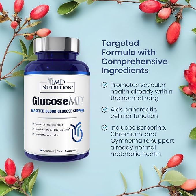 1MD Nutrition - Cinnamon bark 10:1 Water Extract Chromium Neem Leaf Berberine Cayenne Pepper 5:1 Extract Lion's Mane Gymnema Leaf and Stem - 60 Capsules