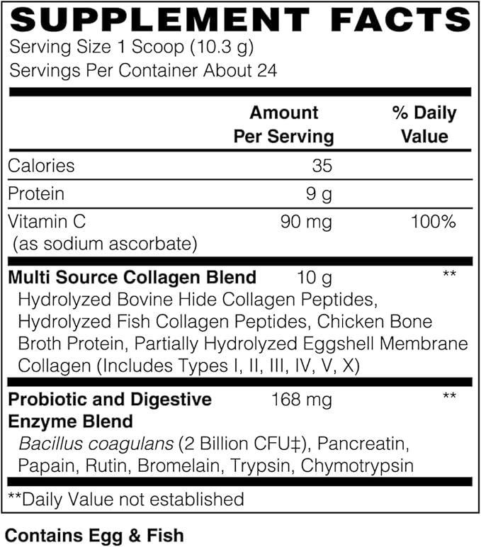 Holly Hill Health Foods Multi-Source Collagen Peptides Powder Unflavored 8.68 Ounces