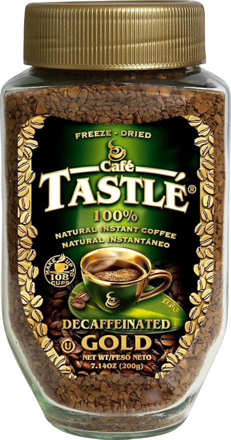 Cafe Tastle Decaffeinated Freeze Dried Instant Coffee 7.14 Ounce