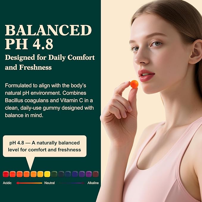 Probiotic Gummies for Women - Support for Feminine Wellness pH Balance Probiotic Formula Gluten-Free Vegan Tropical Pineapple Flavor 60 Gummies (30 Servings)