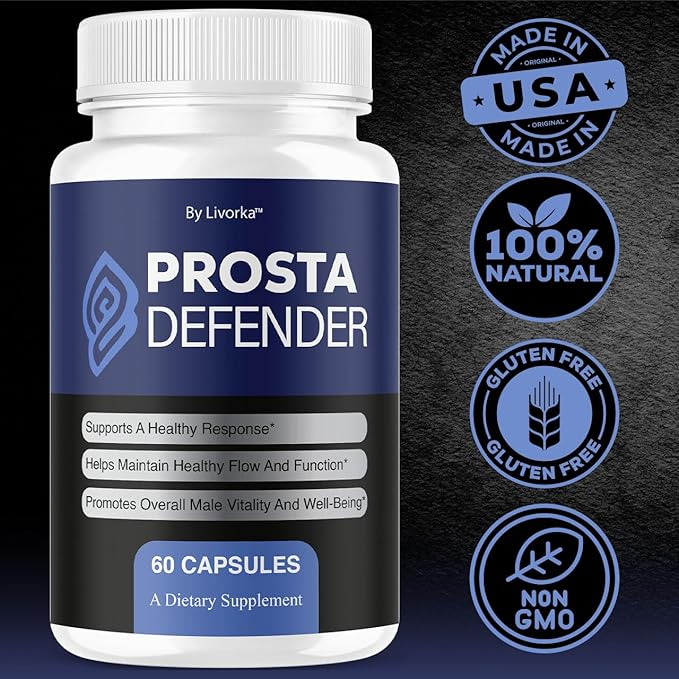 ProstaDefender - Official ProstaDefender Capsules Support Supplement Premium Advanced Natural Formula Daily Pills Multivitamin for Overall Health &amp Wellness 60 Capsules for 1 Month