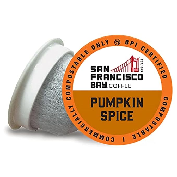 San Francisco Bay Compostable Coffee Pods - Pumpkin Spice (80 Ct) K Cup Compatible including Keurig 2.0 Flavored Medium Roast