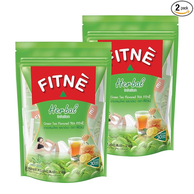 FITNE Green Tea Herbal Honey Lemon With Garcinia Senna Infusion Gentle Detox Cleanse High Antioxidant No Calories Stevia Sweetener 60 Tea Bags