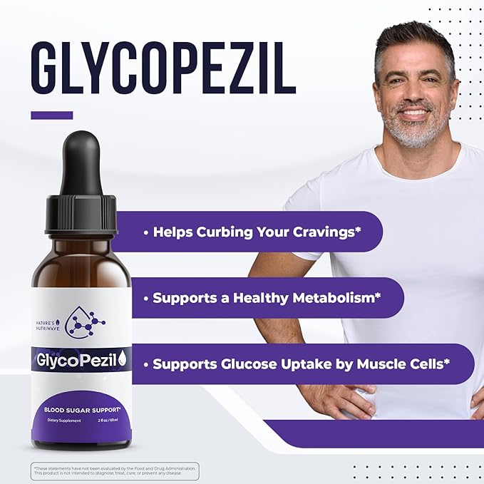 GlycoPezil – Daily Liquid Botanical Supplement with Chromium Maca Root Ginseng &amp Plant Extracts – Clean Stimulant-Free Formula – GMP-Certifed Non-GMO Made in USA - 2 fl oz 6 Month Supply