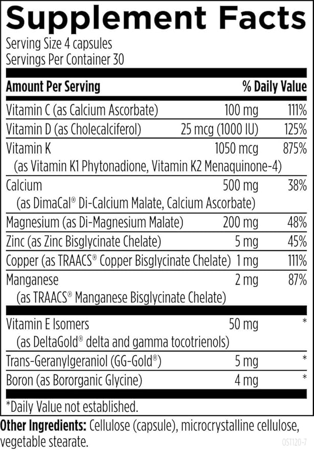 Designs for Health OsteoForce - Premium Bone Support Supplement - Highly Absorbable Nutrients Calcium Malate Magnesium Zinc Bisglycinate Chelate Vitamins D + K - Non-GMO Soy Free (120 Capsules)