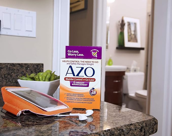 AZO Bladder Control with Go-Less® &amp Weight Management Dietary Supplement | Helps Reduce Occasional Urgency* | Promotes Healthy Metabolism* | Supports a Good Night’s Sleep* | 48 Capsules (Pack of 2