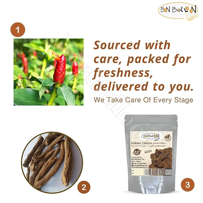 bonballoon Pure &amp Organic Indian Premium Roots Saussurea Costus Root Lappa Whole Natural Dry Dried Herbal Herb Herbs Tea No Additives No Preservatives Halal ( 17.64 oz / 500 gm ) قسط هندى حلال