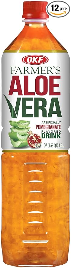 OKF Farmer's Aloe Vera Drink Pomegranate 1.5 Liter (Pack of 12)