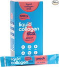 Hydrolyzed Liquid Collagen Peptides for Women &amp Men - Grass-Fed Bovine Protein Supplement for Hair Growth Skin and Nails (Pack of 14 Peach)