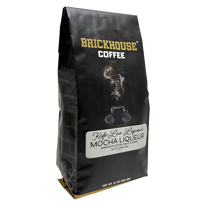 Liquor Lovers Ground Coffee Bundle - Brickhouse Kafe Lua Mocha Liqueur 12oz - Original Irish Cream Flavor 10oz - Original Bourbon Roast 12oz - Flavored Ground Coffee Gift Set