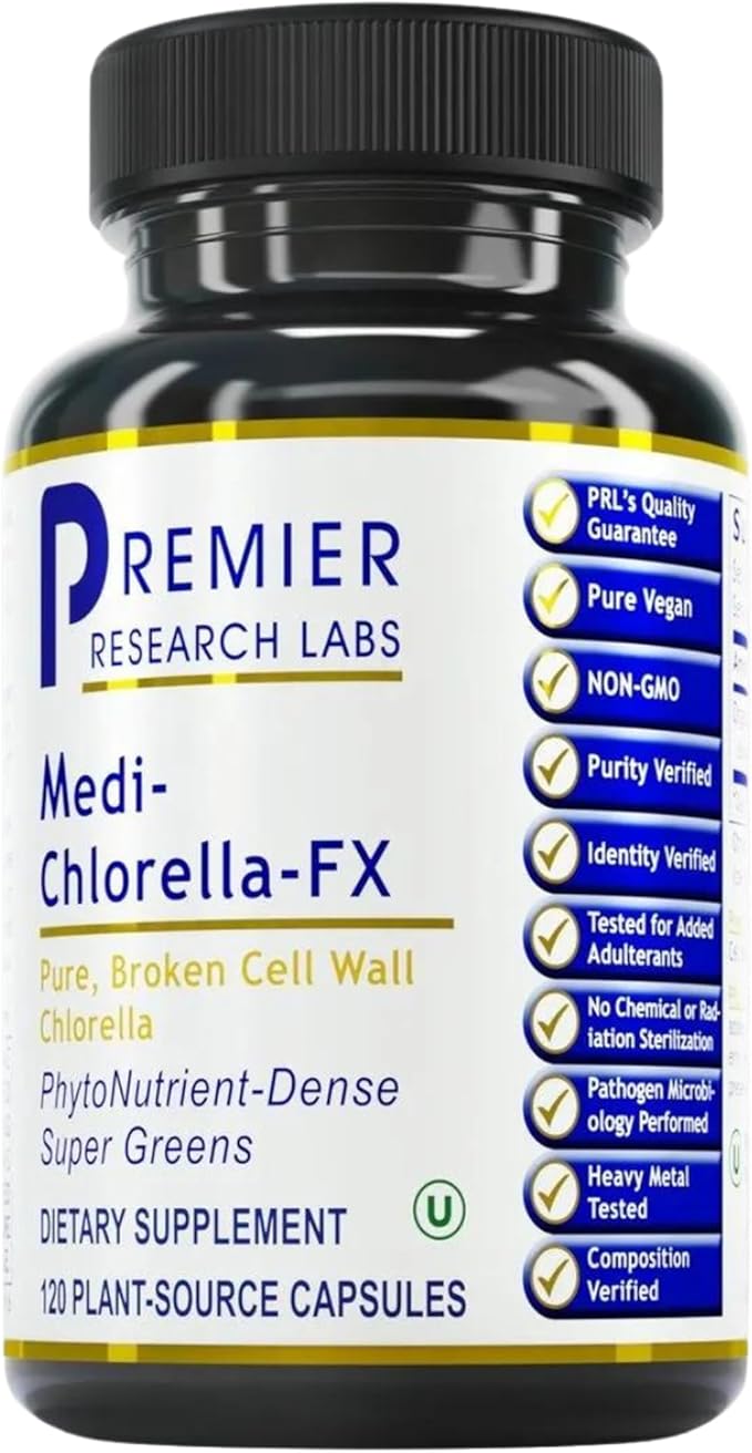 Premier Research Labs Medi Chlorella-FX - Chlorella Capsules Chlorophyll Capsules Organic Pills for Women &amp Men Chlorophyll Supplement - 120 Vegetarian Capsules