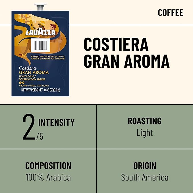 Flavia Lavazza Costiera Gran Aroma Coffee Freshpacks works only with Flavia Brewers Light Roast (Case of 76)