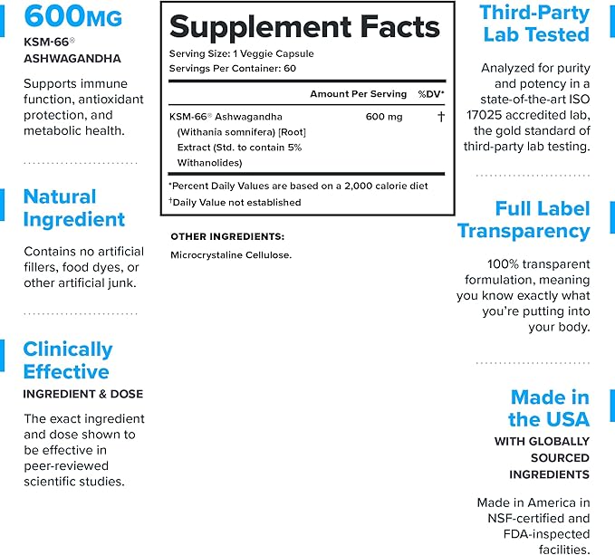 LEGION KSM-66® Ashwagandha Root Extract - Ashwagandha Root Powder Supplement to Improve Your Mood Sleep &amp Athletic Performance - Extra Strength Ashwagandha Root Extract (60 Servings)