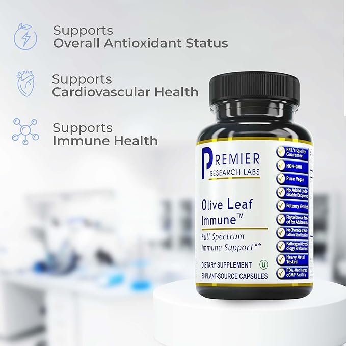 Premier Research Labs Olive Leaf Immune - Olive Leaf Extract Capsules The Olive Leaf Pills with Phytonutrient Oleuropeinm Herbal Supplement for Immune &amp Heart Health Support - 60 Vegetarian Caps