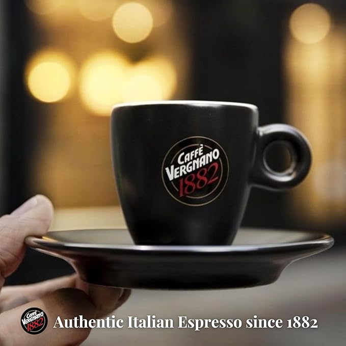 Caffe Vergnano 1882 Antica Bottega Whole Bean Arabica Medium Roast Espresso - Italian Coffee Beans Chocolate Nuts and Caramel Notes Intensity 5/10 3.3 lbs