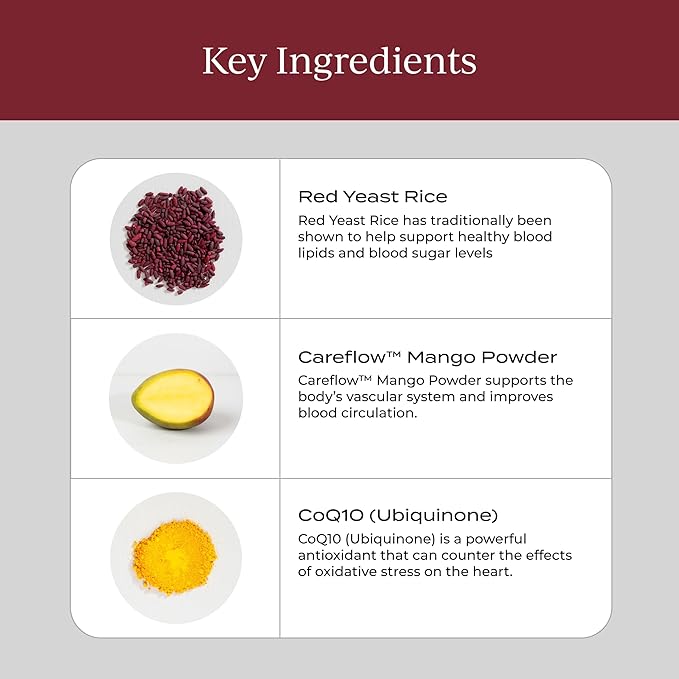 CYMBIOTIKA Heart Health Supplement with CoQ10 Red Yeast Rice &amp Inositol Gluten Free Supplements to Support Circulation &amp Aging Organic Orange Cream Flavor 30 Pack